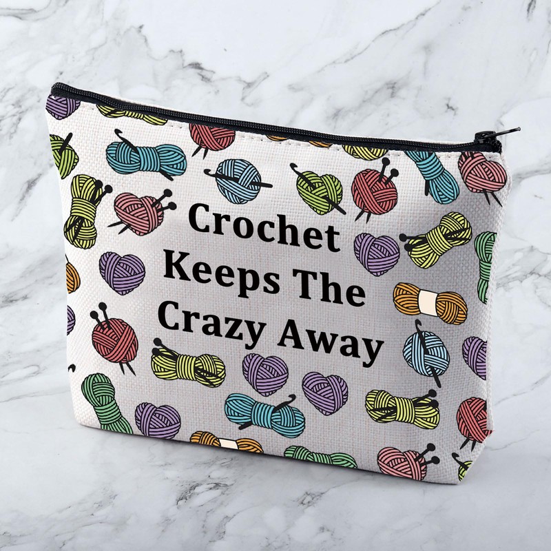 Generic Crochet Lover Gift Crochet Keeps The Crazy Away Makeup