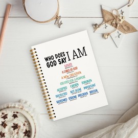 hold fizz Christian Bible Notebook Journal, Bible Journaling Notebook, Christian Gifts for Women Men, God Says I am Bible Study Supplies, Hardcover Spiral Notebook 5.5x8.3