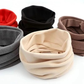 Unisex Winter Thick Thermal Fleece Double-Layer Neck Warmer Scarf Free Size / Black - Duplex Cationic Neck Warmer 30ea