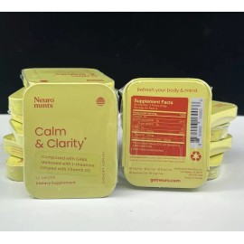 Neuro Mints Calm & Clarity w/ GABA L-theanine Vitamin D3 2pk 24 Pcs Honey Lemon