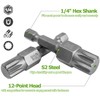 Bestgle 7 Pcs Triple Square Spline Bit Set, 1/4" Hex