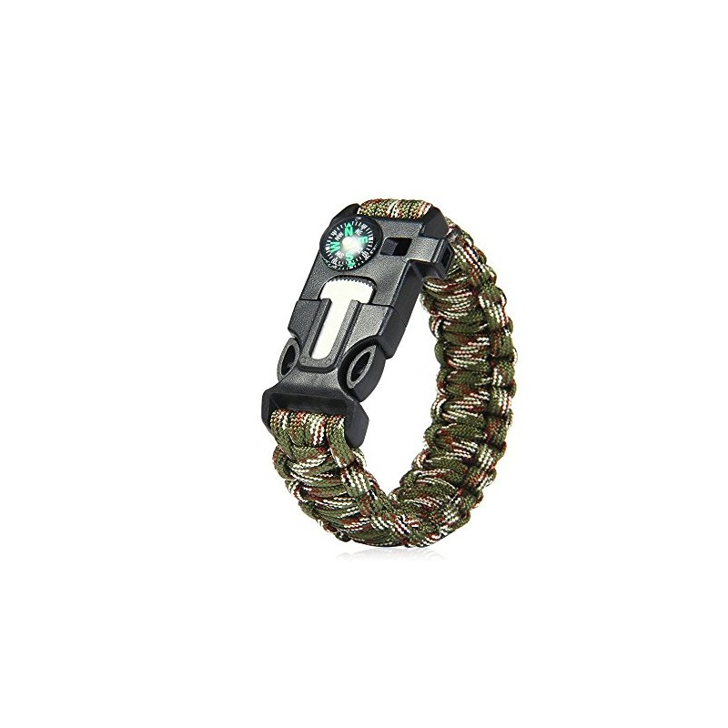 TX Pulsera de Supervivencia 5 en 1 de Paracord con