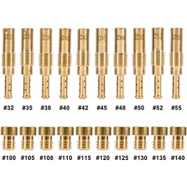 Trkimal 20PCS Carburetor Repair Accessories Kits, 10PCS Carburetor Main Jets and 10 Pcs Slow Pilot Jets for CVK PWK Keihin PWM OKO, Brass Jet Kits (20PCS-C)