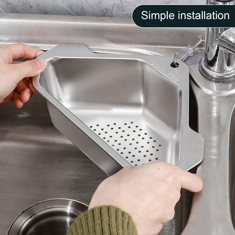 304 Stainless Steel Sink Drain Shelf, Sink Filter Tray, No