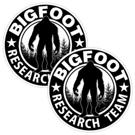 Bigfoot Research Team Black Round Stickers 2 Pack