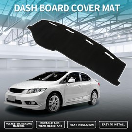 TUCKBOLD Dash Cover for Honda Civic Non-Slip | Center Console Dashboard Cover Mat Black 1 Pcs