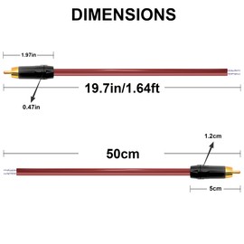 YARCHONN RCA Speaker Bare Cable Wire Speaker Pigtail Cord to RCA Connector Plug Adapter 1.64FT Audio Video Cable Repair with Open End for Audio Devices -2PCS