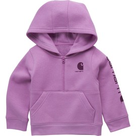 Carhartt Baby & Toddler Girls' Half-Zip Hooded Sweatshirt, Crocus, 12 Months