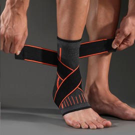 2 pairs Sports Ankle Brace, Breathable Compression Support with Double Bandage, For Sprained Foot, Tendonitis, Plantar Fasciitis Ankle Support with Adjustable Compression Strap (XL)