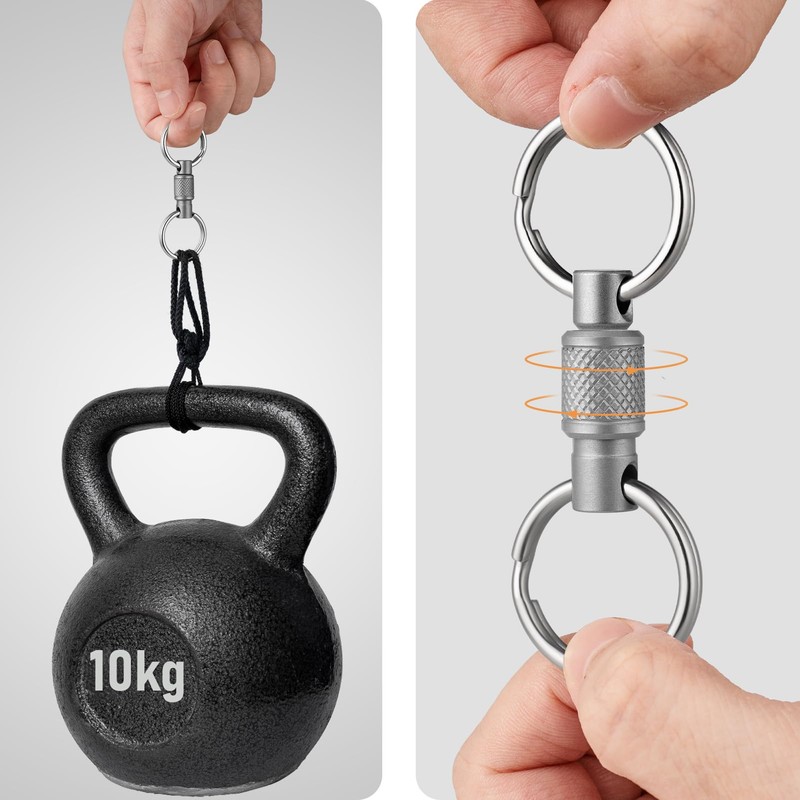 TIMULTI Titanium Keychain, Detachable Quick Release Carabiner, Key Chain, Includes