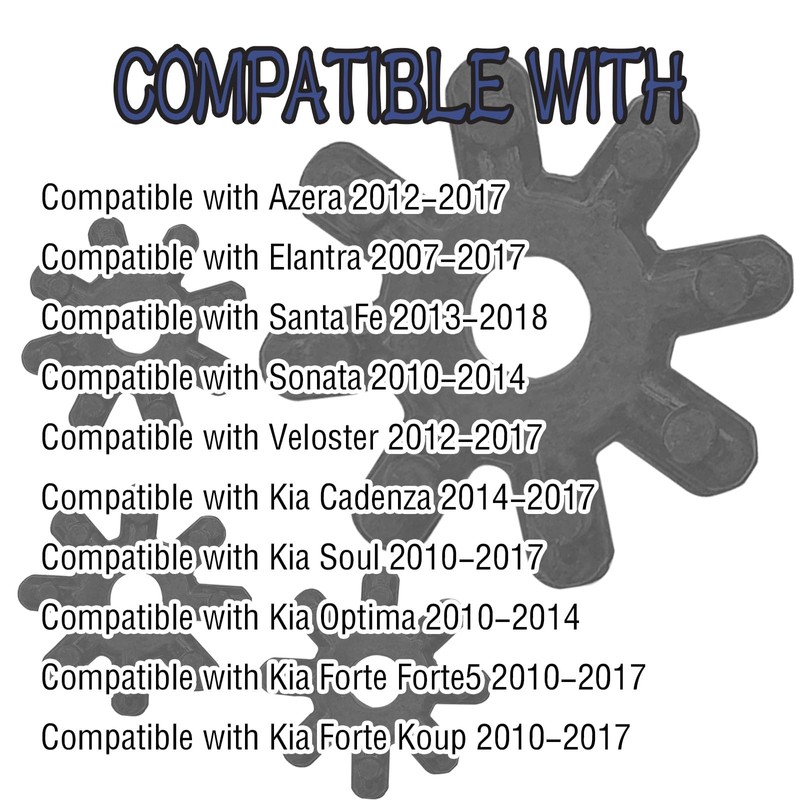 4PCS Black Flexible Steering Coupler, 563152K000FFF 56315-2K000 56315-2K000FFF Compatible with