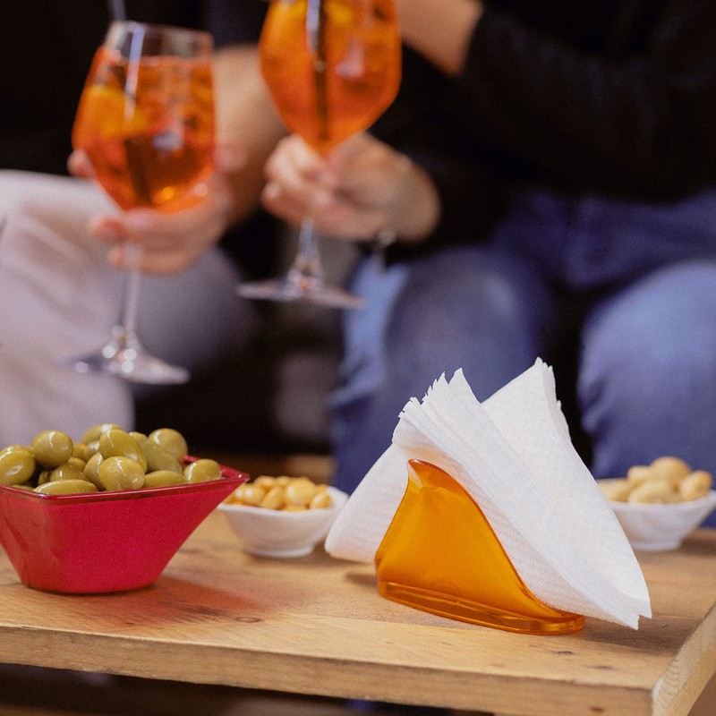 OMADA Design Napkin Holder, Towel Holder Acrylic Square Line, Red