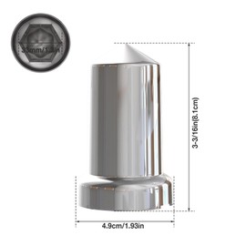 33mm Chrome Plastic ABS Lug Nut Covers Bullet Flanged Push-on Nut Cover Caps for Semi Trucks (Pack of 20)