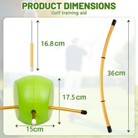 Golf Swing Training Aid - Golf training Aids Connector in Improving Hand Positioning,Golf Swing Trainer Alignment Rod Head - Helps Train Proper Swing Mechanics, Arm Structure, Sure Set, and Alignment