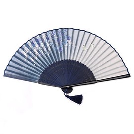 Ouly Silk Fan, Chinese Fan, Chinese Style,Fan Box Protection,Japan Fan Multiple Colors (Brown)