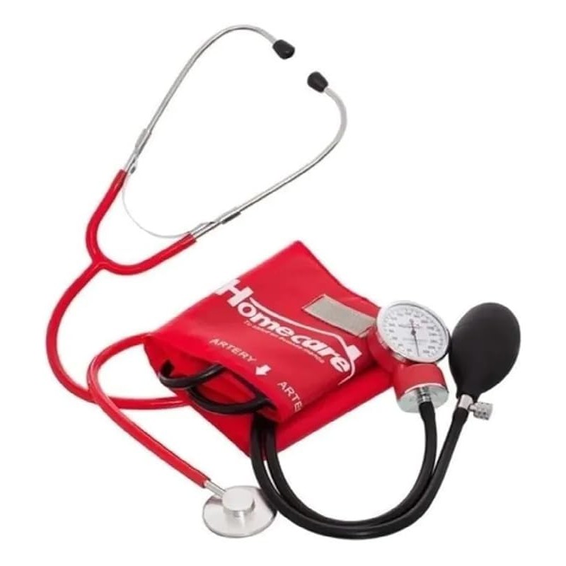 HOME CARE Kit baumanometro con estetoscopio simplex rojo Homecare 2000-ROJ