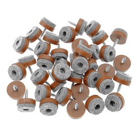 ALIMITOPIA 40pcs Screw-on Furniture Felt Pad Chair Glide Slider Hardwood Floor Protector for Wooden Leg Feet of Chair Table Furniture(Φ20mm or 0.8";Brown)