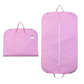 AYNKH Suit Carrier Bag, Breathable Garment Suit Dress Cover, Foldable, with Handles and Zipper, for Wardrobe and Travel Dustproof, for Suit Evening Gown Clothes (Pink, 60 x 100 cm)
