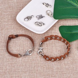 KISSITTY 60pcs 10 Style Tibetan Silver Large Lobster Claw Clasps 20~27mm Jewelry Bracelet Necklace Keychain Making End Clasps