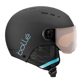 bollé - QUIZ VISOR Black Blue Matte XS 49-52 cm - Orange Gun Cat 2, Ski Helmet, Medium, Unisex Children
