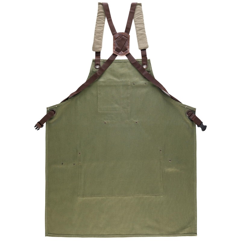 Node Leather - Cross Back Canvas Aprons With Pockets |Adjustable