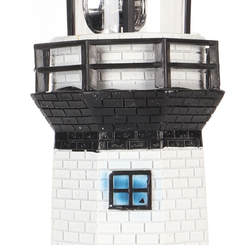 Solar Lighthouse 360 Degree Rotating Lighthouse Decoration Fadeless Resin LED