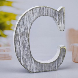 WOODOUNAI 8 Inch Wood Letters Unfinished Rustic Wood Letters for Wall Decor Decorative Standing Letters Slices Sign Board Decoration for Craft Home Party Projects (C)