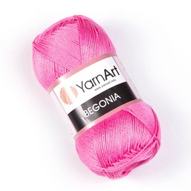 Yarn Art Begonia Yarn 100% Cotton, Pure Premium Soft Cotton Yarn, for Knitting Crochet and Amigurumi, Various Pastel and Shiny Colors, Yarn,1.76 Oz (50g) / 185 Yrds (169m)(5001)