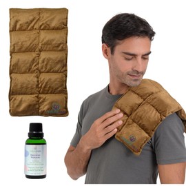 Paquete Compresa De Semillas Muscular Grande Con Plantas Medicinales y Aceite para masaje de 30 ml