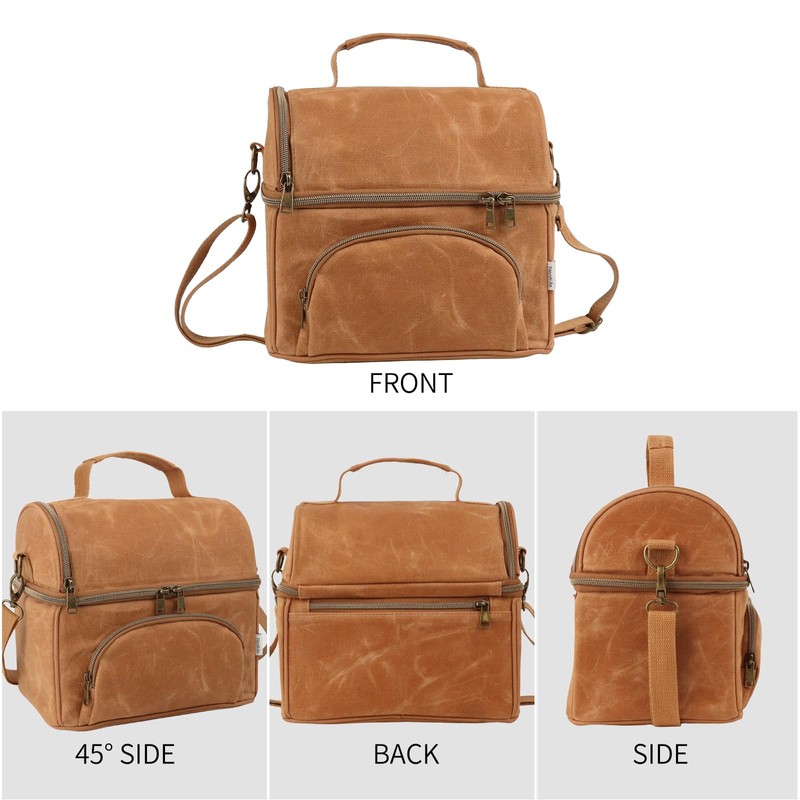 neatlife Lunch Box For Men with 2 XL icepacks,Sturdy Waxed