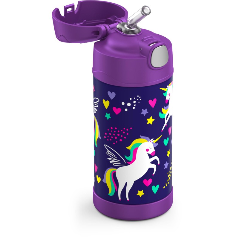 355ml FUNtainer® Vacuum Insulated Drink Bottle - Purple Unicorn