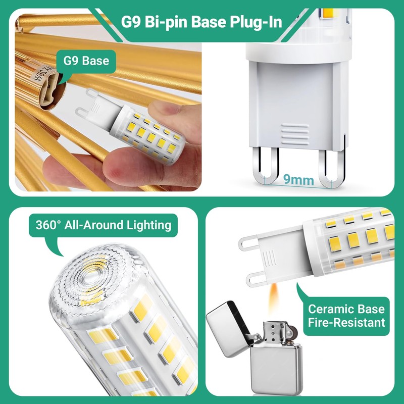 TJOY G9 LED Bulb Daylight 4W, 40W T4 G9 Halogen