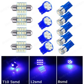 SHENKENUO 13pcs 8000K Blue LED Interior Lights Bulbs Kit Car Trunk Dome License Plate Lamp