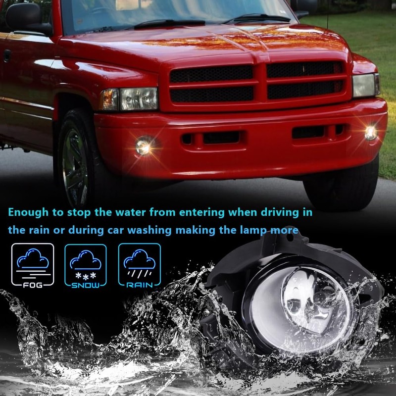G-PLUS Fog Lights Compatible with 1994-2001 Dodge Ram 1500/94-02 Ram