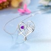 Qings February Amethyst Birthstone Heart Pendant Necklace for Women 925