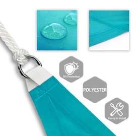Patio Paradise 9' x 9' x 9' Waterproof Sun Shade Sail Triangle, Turquoise Shade Canopy 95% UV Block Shade Cloth for Patio Cover Garden Backyard Deck Awning (Customized)