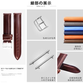 BINLUN Leather Watch Belt Quick Release Genuine Leather Watch Band for Women and Men Replacement Leather Watch Belt 12mm, 13mm, 14mm, 17mm, 18mm, 19mm, 20mm, 22mm 3 Colors (Black/Brown/Red) with