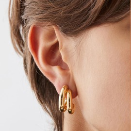 Chunky Gold Earrings for Women Trendy Statement Earrings Drop Dangle Large Gold Earrings Chunky Jewelry for Women (Gold)