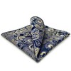 S&W SHLAX&WING Men's Blue and Gold Paisley Wedding Pocket Square,