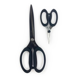 Tim Holtz Premium Scissors Bundle | 9.5" Titanium Shears & 5" Haberdashery Snip with Storage Tin
