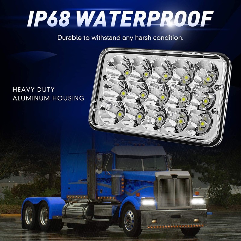 BESTZHEYU 2PCS 4x6 Headlight Compatible for Chevy S10 Blazer 1994