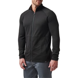 5.11 Tactical Men's Stratos Full Zip Jacket - High-Performance, Chin Guard, Law Enforcement & Military Outerwear, Black, L, Style 72244