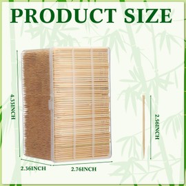 Jerify 15000 Pieces Bamboo Toothpicks Bulk Round Single Point Tooth Picks Long Toothpicks with Clear Plastic Storage Box 6 Packs of 2500 Toothpicks for Party Fruit Dessert Barbecue Teeth Cleaning