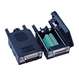 PENGLIN 2pcs D-SUB 15 Pin Connector Male to Female Plug DB15 Converter Connector Solder Required DSUB15 Pin Serial Converter Adapter Serial Converter with Terminal Block Board Connector Cover (DB15