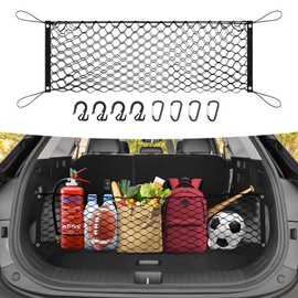 Canvcle Trunk Cargo Net for 2023-2025 Kia Sportage Accessories Envelope Style Mesh Trunk Net Organizer and Storage Stretchable Adjustable Elastic Nylon Rear Cargo Netting with Hooks