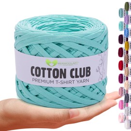 MeriWoolArt® Premium Cotton for Crochet and Macrame, 10mm x 110m Quality Cotton Yarn, T-Shirt Yarn for Handbag, Carpets, Plant Baskets, Throw Pillows and Macrame Wall Hanging or Gift Ribbon