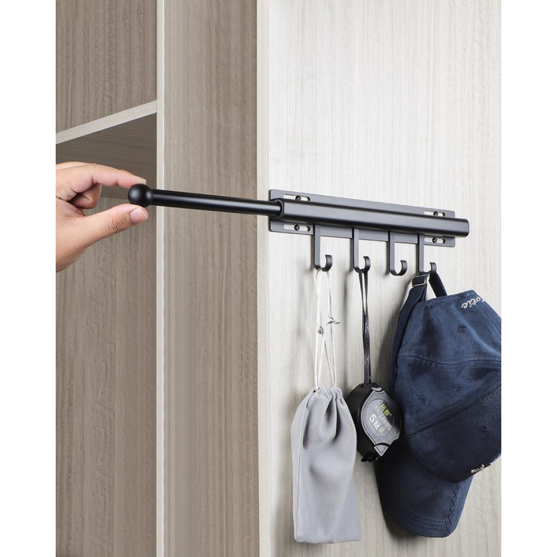 BaiNong 12 inch Valet Rod for Closets Pull Out Closet