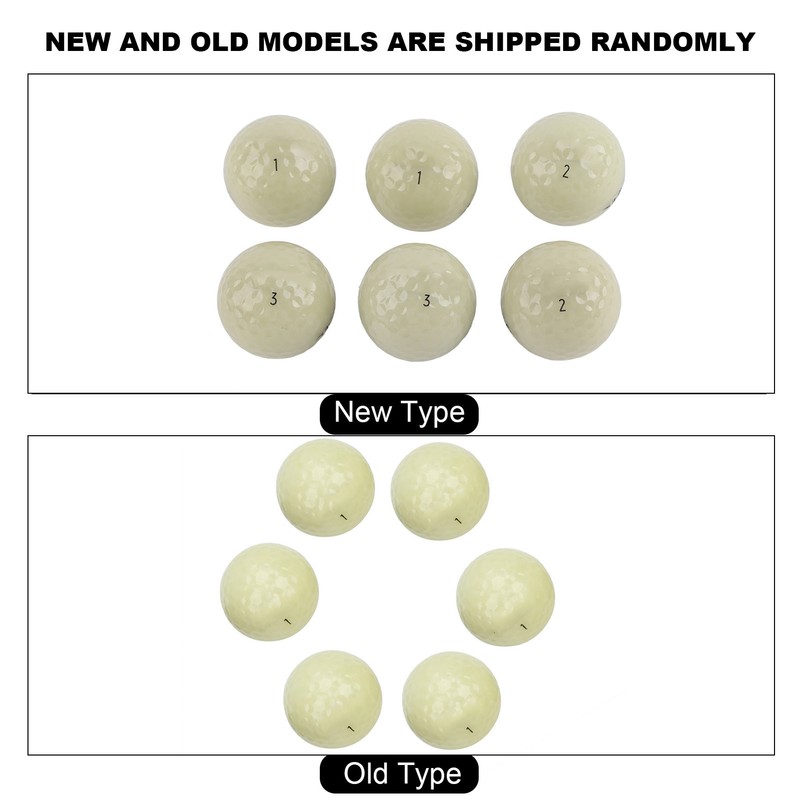 6PCS Golf Fluorescent Light Balls Night Practice Light Glowing Ball