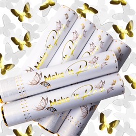 PrimePure White Confetti Cannon Party Poppers - Butterfly Shaped Confetti Poppers - 6 Pack - Paper Bulk Party Cannon Shooters Gun for Wedding, Bridal Shower, Birthdays, Graduation 2025