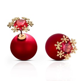Christmas Ball Dangle Earrings for Women Red Green Ball Earrings Trendy Snowflake Star Stud Earrings Xmas Holiday Jewelry (Stud)